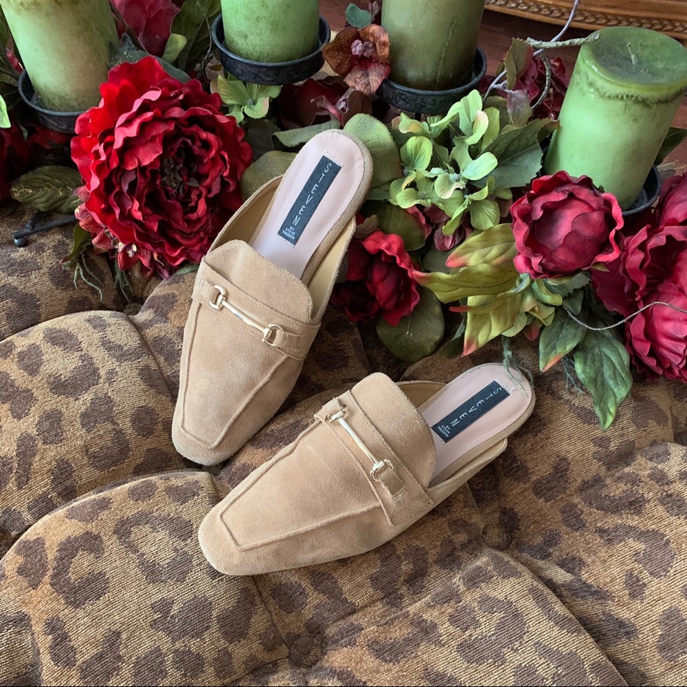 Steven Rilee Tan Suede Slides sz 9